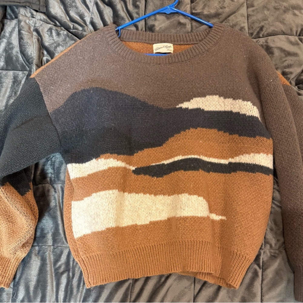 women’s Brown and Lavender Sweater
